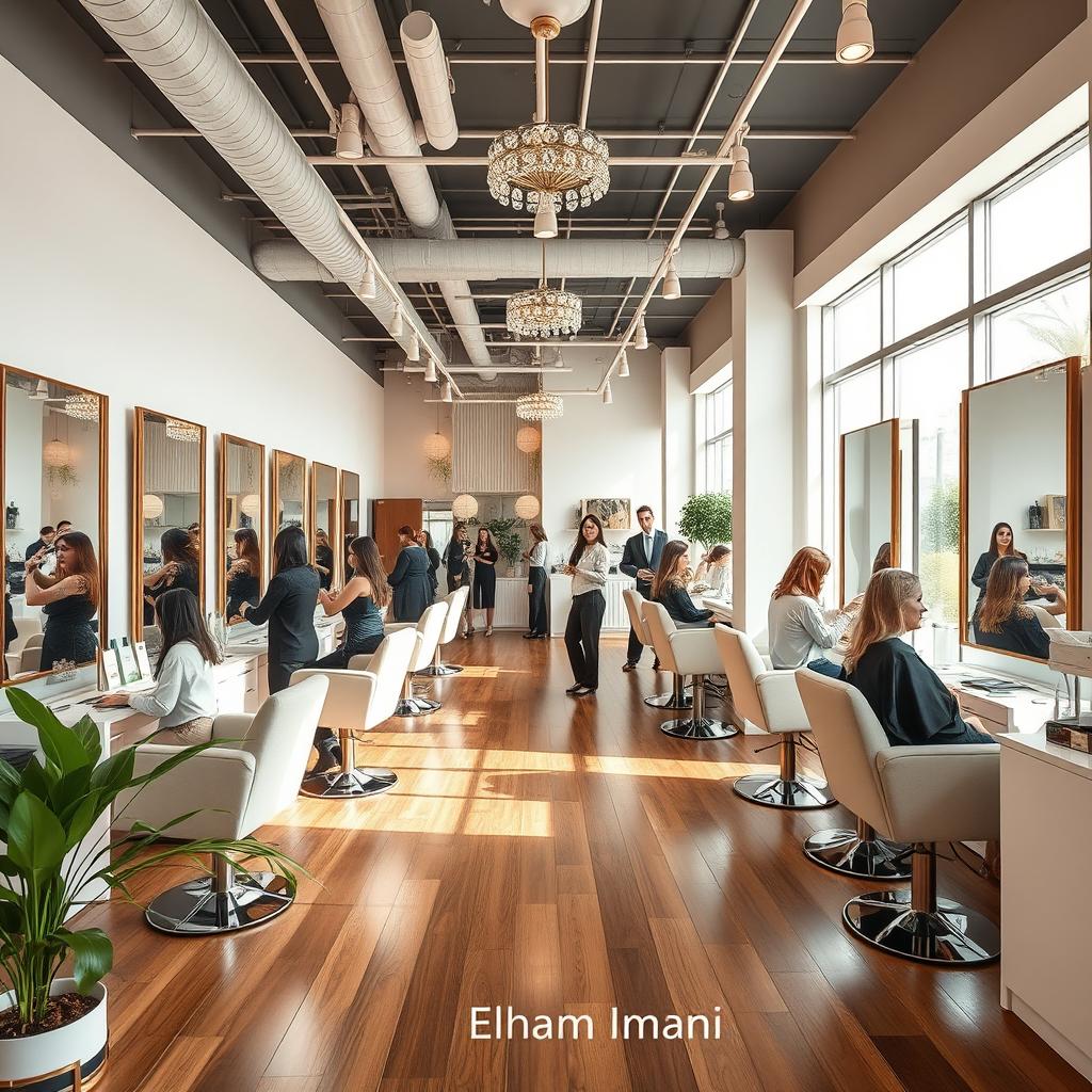 A beautiful and inviting hair salon profile inspired by 'Elham Imani'