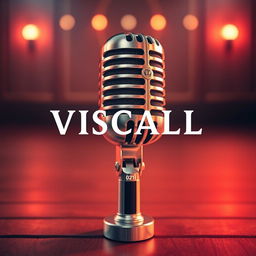 A vintage classic microphone prominently displaying the text '𝗩𝗜𝗦𝗖𝗔𝗹𝗟' and the number '⁦ | ⁰²¹' artistically integrated into its design