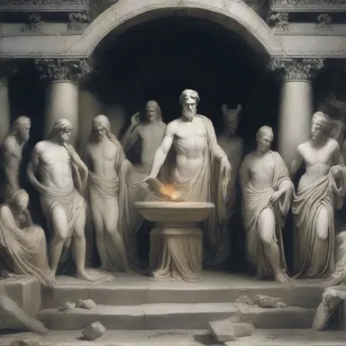 According to Greek mythology, souls of the deceased were believed to be sent to the plutonian underworld.