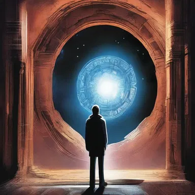 In the science fiction novel, the protagonist discovers a secret portal that leads to a plutonian dimension.