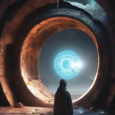 In the science fiction novel, the protagonist discovers a secret portal that leads to a plutonian dimension.