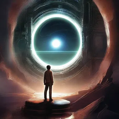 In the science fiction novel, the protagonist discovers a secret portal that leads to a plutonian dimension.