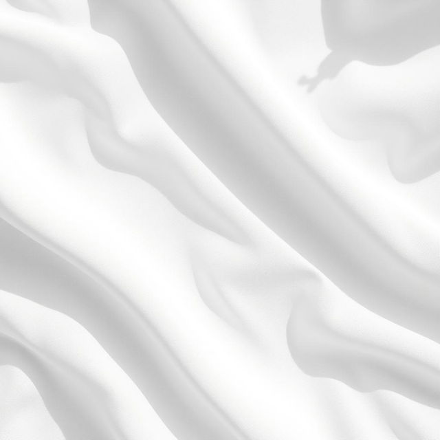 A pristine white fabric surface, showing a close-up of a smooth, clean texture without any blemishes, with soft light casting gentle shadows to highlight the purity of the fabric