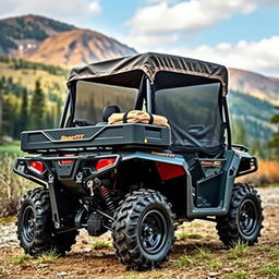 An all-terrain vehicle (ATV) featuring a stylish canopy cover for protection and comfort while driving