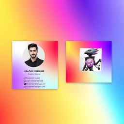 A stylish and modern business card design for a graphic designer's internet business