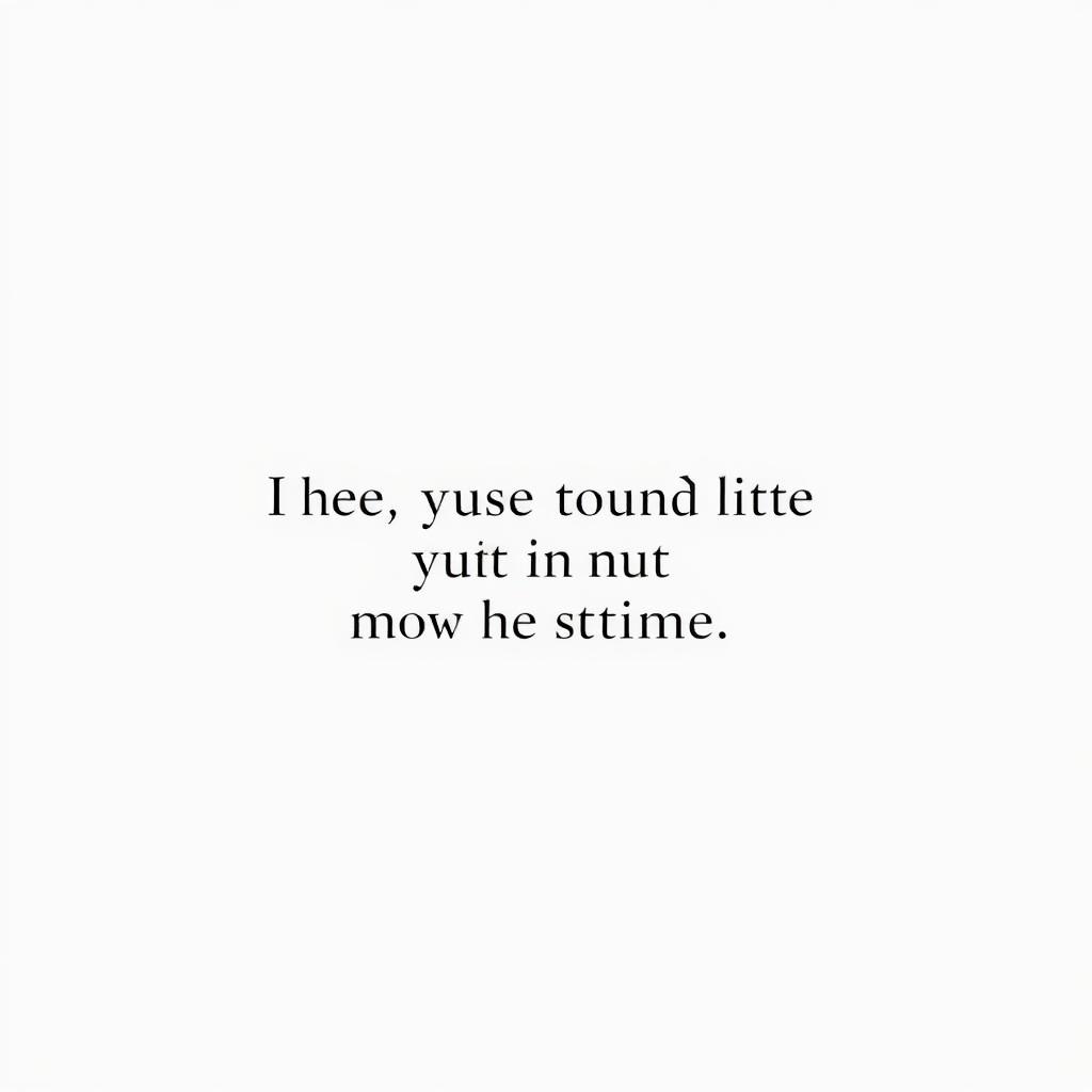 A clean, minimalistic design featuring a white background with a prominently centered, elegantly styled sentence in a stylish font