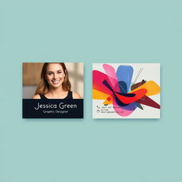 A sleek and modern business card design for a female graphic designer