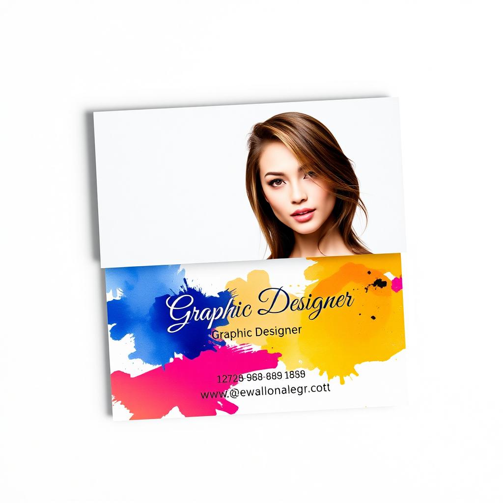 A sleek and modern business card design for a female graphic designer