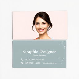 A stylish and professional business card design for a female graphic designer