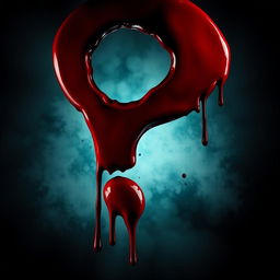 A vivid and striking image featuring a large red question mark that appears to be dripping with blood, creating an intense and dramatic effect