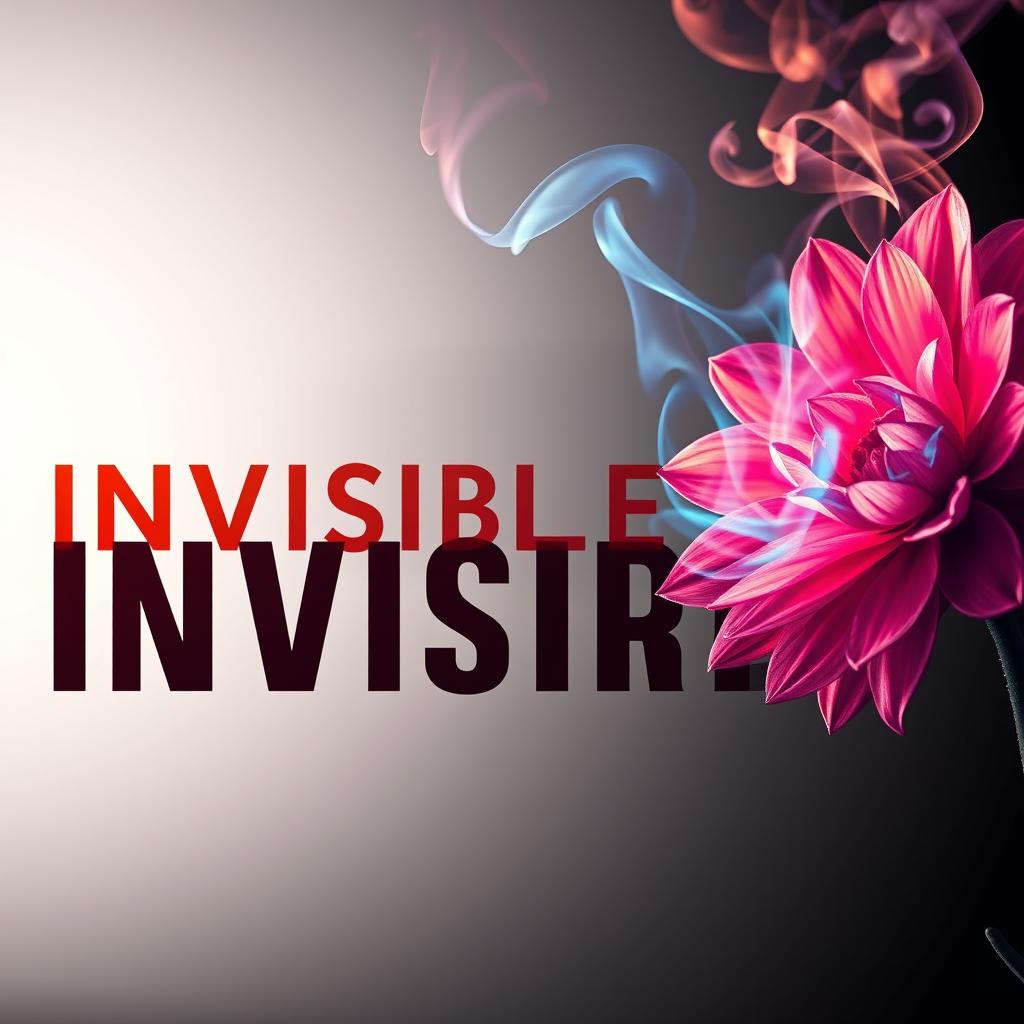 A visually striking composition featuring bold, stylized text that reads "INVISIBLE" in a modern, eye-catching font