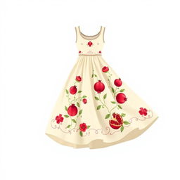 A simple, elegant, and unique pomegranate-inspired dress design