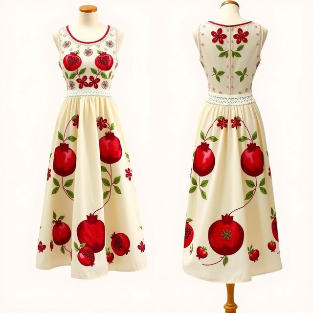 A simple, elegant, and unique pomegranate-inspired dress design