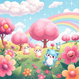 A whimsical and colorful illustration inspired by the word 'ppyyopuli'