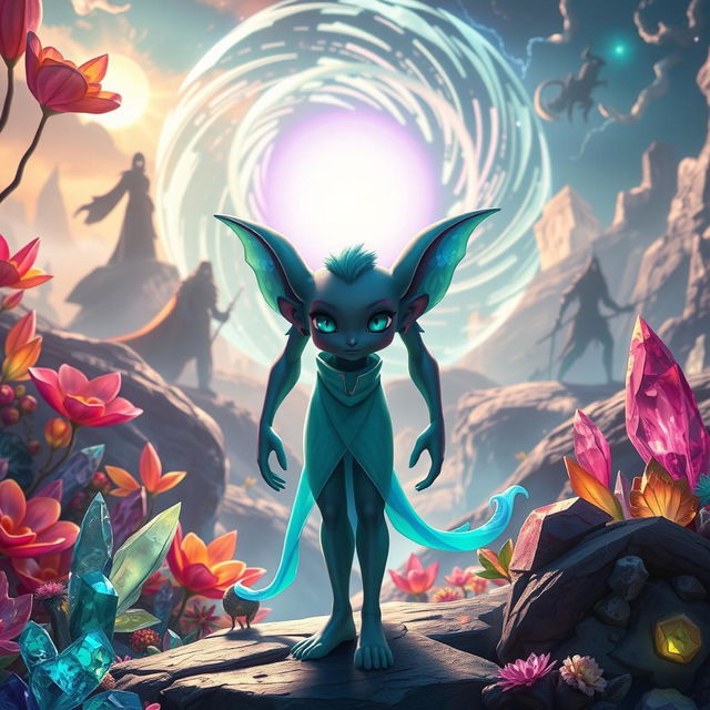 In a breathtaking alien landscape of Crystallar, vibrant and fantastically shaped flora and glowing crystals surround the shape-shifting creatures known as Zen