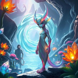 In a breathtaking alien landscape of Crystallar, vibrant and fantastically shaped flora and glowing crystals surround the shape-shifting creatures known as Zen