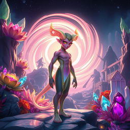 In a breathtaking alien landscape of Crystallar, vibrant and fantastically shaped flora and glowing crystals surround the shape-shifting creatures known as Zen