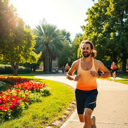 A motivational scene depicting a healthy lifestyle journey