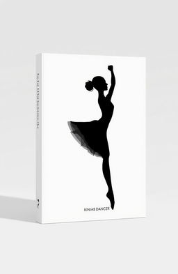 A minimalist book cover design featuring a stylized shadow figure of a dancer in an elegant pose