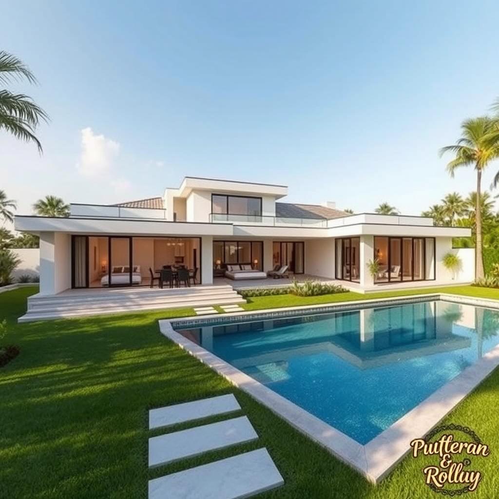 A luxurious property of 400 square meters showcasing a stunning 120 square meter modern house