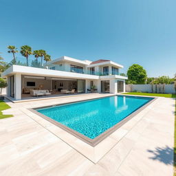 A luxurious property of 400 square meters showcasing a stunning 120 square meter modern house