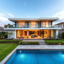 A luxurious property of 400 square meters showcasing a stunning 120 square meter modern house