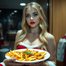 A full-length photograph of a sexy, sweet, and beautiful 19-year-old girl with stunning blond hair