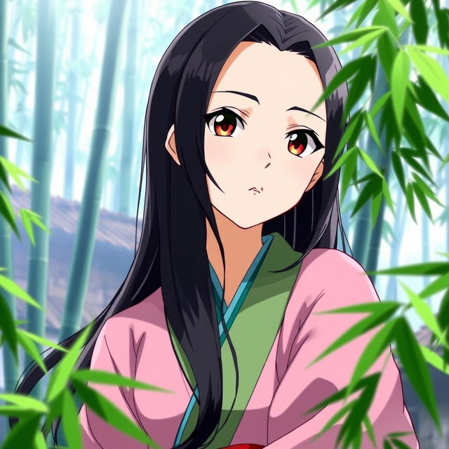 A portrait of Nezuko Kamado, a popular character from the anime 'Demon Slayer'