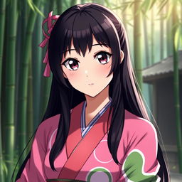 A portrait of Nezuko Kamado, a popular character from the anime 'Demon Slayer'