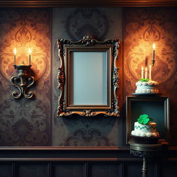 A beautifully detailed Renaissance-style wall featuring rich colors and ornate textures