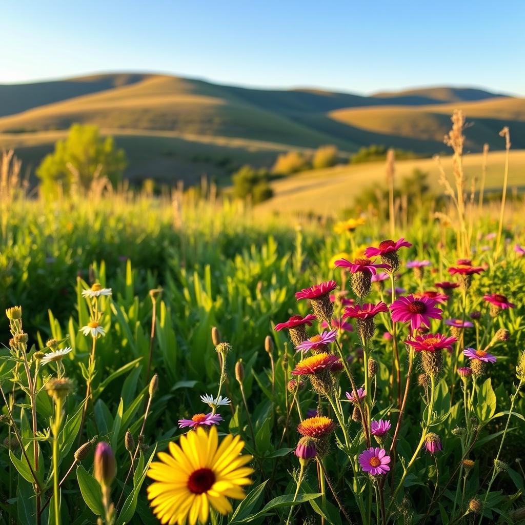 A tranquil natural scene featuring a beautifully serene landscape