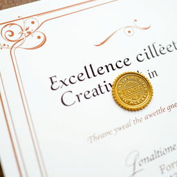 A close-up view of a beautifully designed certificate, showcasing intricate borders and elegant typography