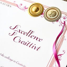 A close-up view of a beautifully designed certificate, showcasing intricate borders and elegant typography