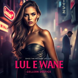 A sultry movie poster featuring a strong, confident female protagonist with an alluring expression