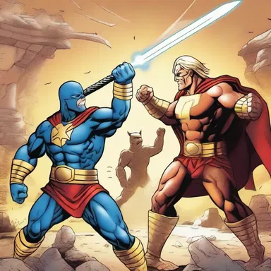 In the comic book series, the superhero battles against a villain who possesses the powers of punic warriors.