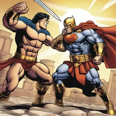 In the comic book series, the superhero battles against a villain who possesses the powers of punic warriors.