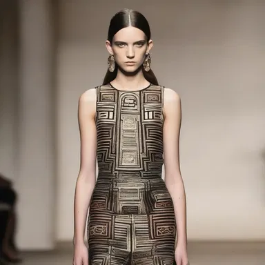 The fashion designer was inspired by punic symbols and incorporated them into the prints of her collection.