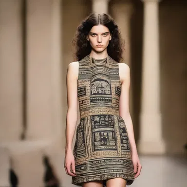 The fashion designer was inspired by punic symbols and incorporated them into the prints of her collection.