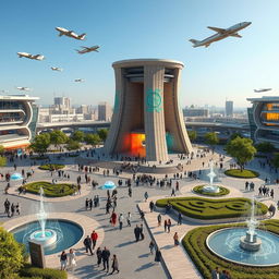 A futuristic vision of Azadi Square (Meydan Azadi) in Tehran, year 2050