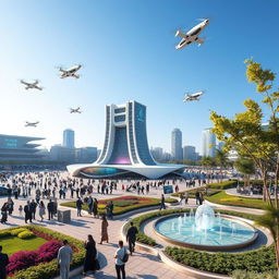 A futuristic vision of Azadi Square (Meydan Azadi) in Tehran, year 2050