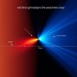 A vibrant and colorful illustration depicting the electromagnetic spectrum, highlighting the relationship between wavelength and energy