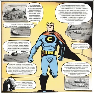 'QED' appeared in bold letters at the end of the comic strip, signifying the successful conclusion of the hero's mission.