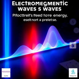 Electromagnetic waves, showcasing a spectrum of wavelengths, highlighting the concept that shorter wavelengths carry more energy