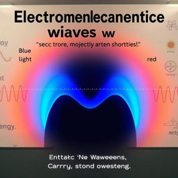 Electromagnetic waves, showcasing a spectrum of wavelengths, highlighting the concept that shorter wavelengths carry more energy