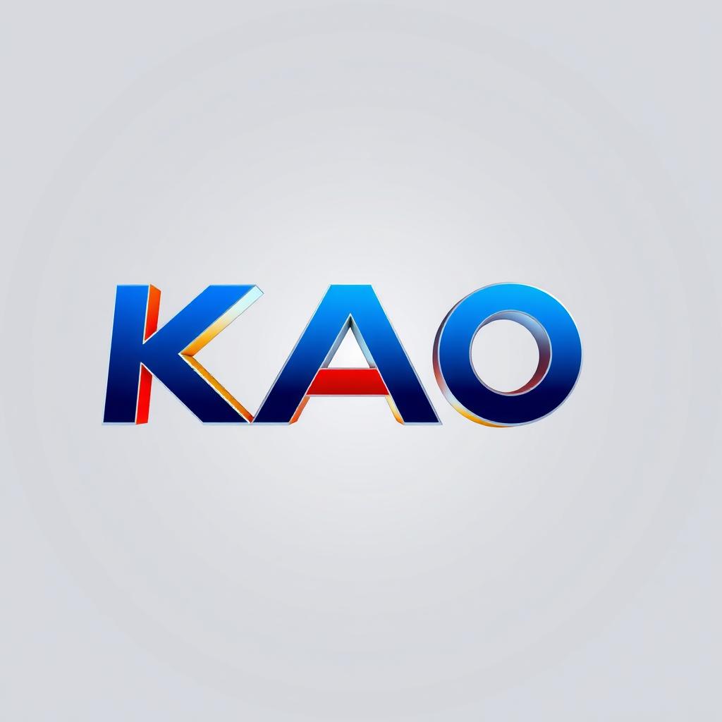 A modern 3D logo featuring the letters 'KAO'