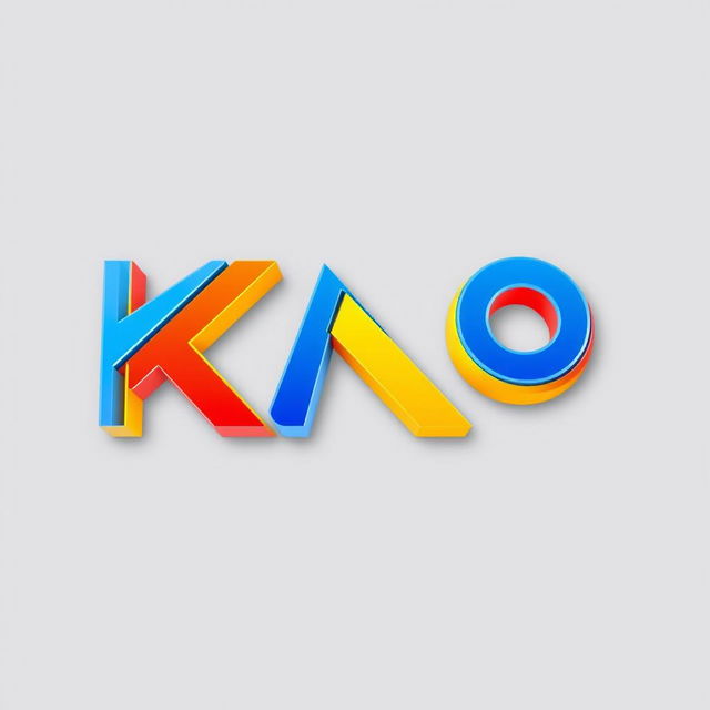 A modern 3D logo featuring the letters 'KAO'