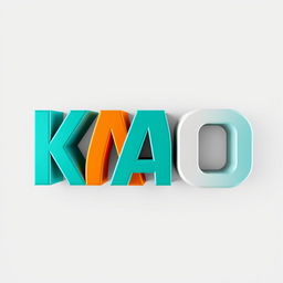 A striking 3D logo featuring the letters 'KAO'