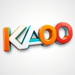 A striking 3D logo featuring the letters 'KAO'