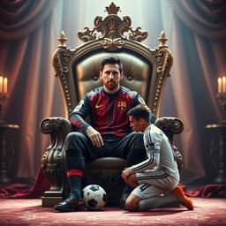 An elegant depiction of two famous soccer players