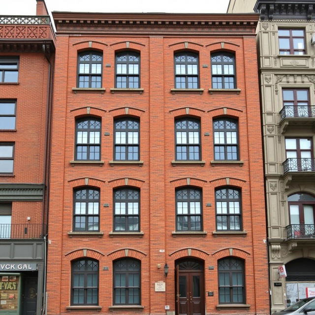 A six-story building with a width of 12 meters made of brick, designed in the Qajar architectural style